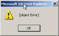 IE object error object error in Internet explorer