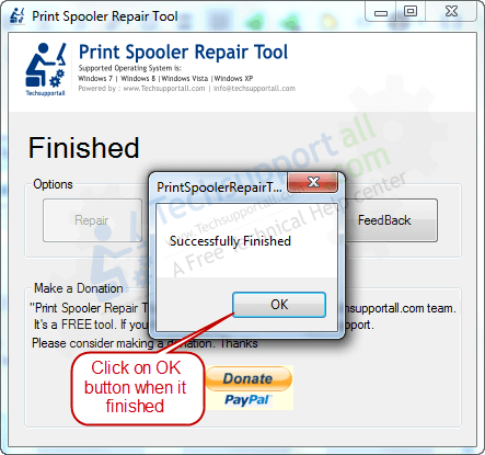 install production spooler service vista