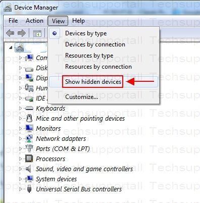 device manager disconnected devices windows 7