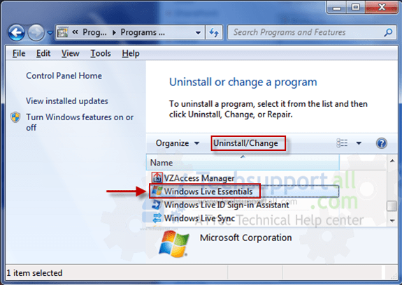 windows-live-essential-family-saftey-uninsatll-step1