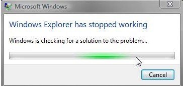 windows explorerer a cessé de fonctionner
