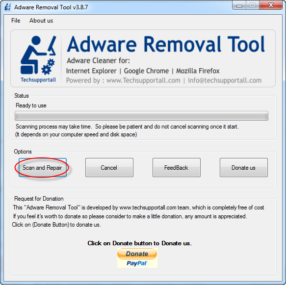 Adware removal tool