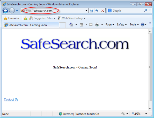 SafeSearch.com homepage Image