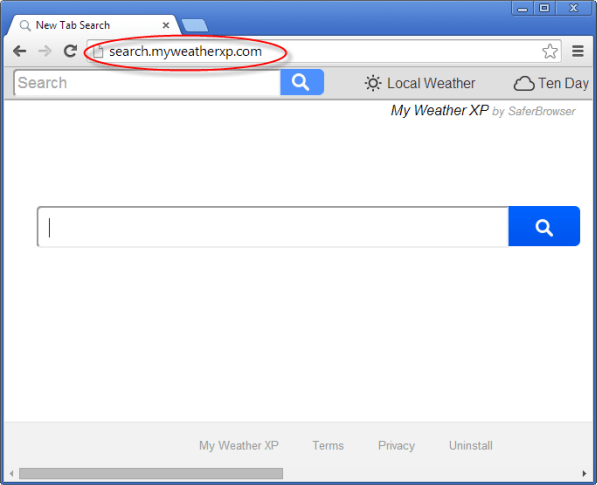 Search.myweatherxp.com homepage Image