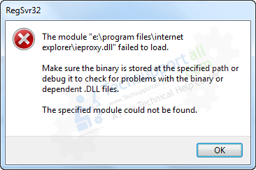 ieproxy.dll module is failed to load