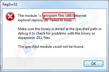 ieproxy.dll register error