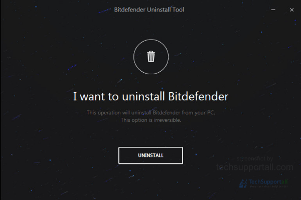 Uninstall Bitdefender with removal tool