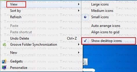 Desktop icon not showing (4) enable the Show desktop icons to bring back disappeared icons