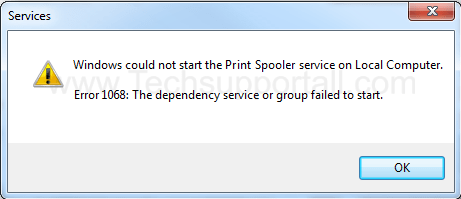 Spooler error 1068