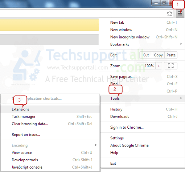 Google Chrome remover extensões1