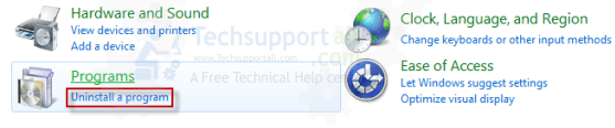 Uninstall a program image 1 Uninstall a program image 1