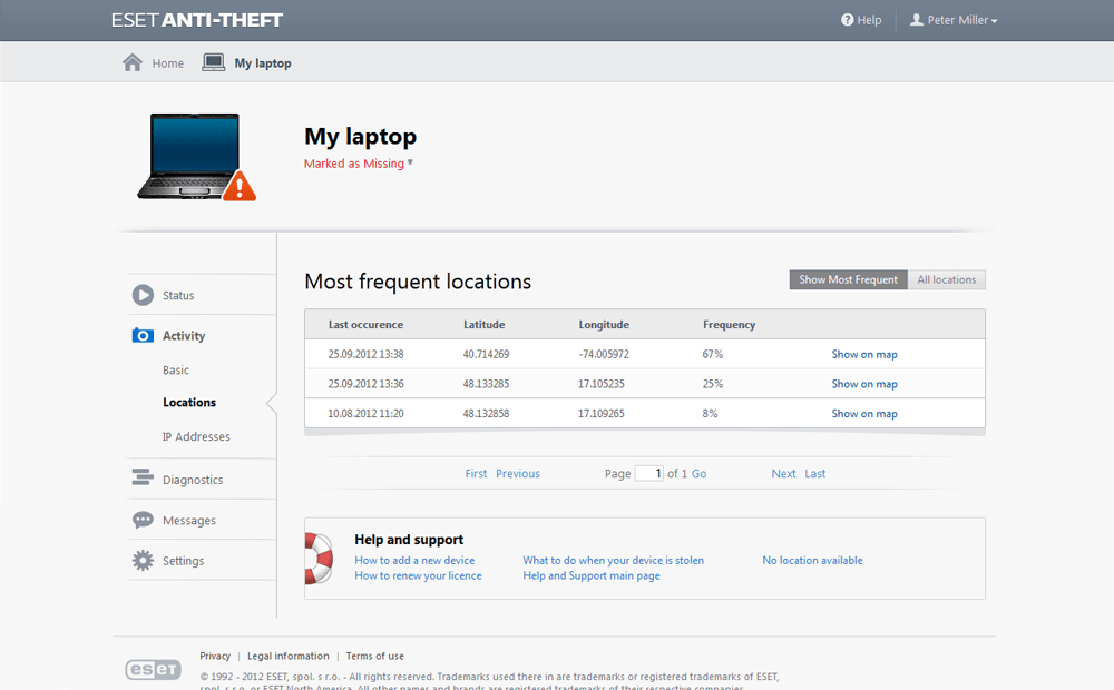 ESET Anti theft