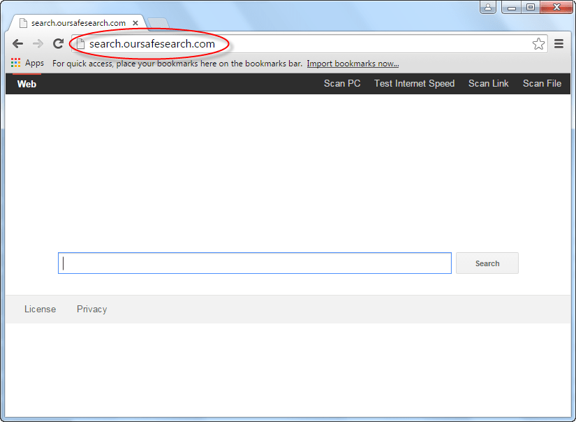 Search.oursafesearch.com Homepage Image