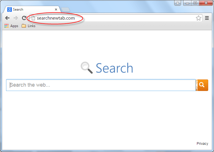 Searchnewtab.com Hompage Image