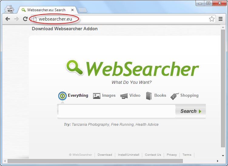 WebSearcher.eu homepage Image