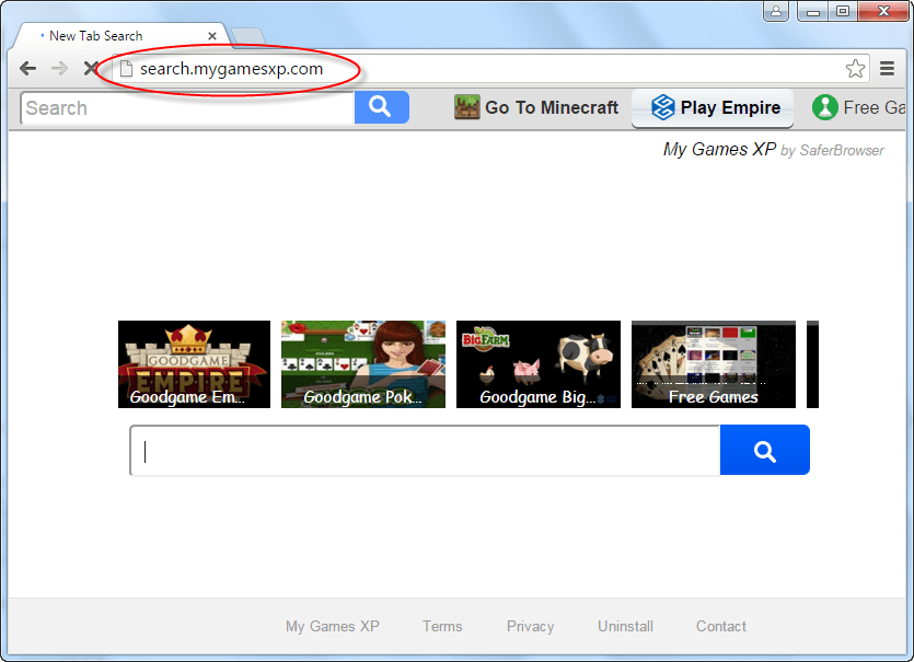 Search.mygamesxp.com Homepage Image