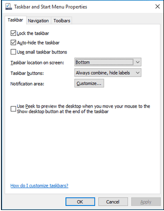 How to Customize Taskbar in Windows 10