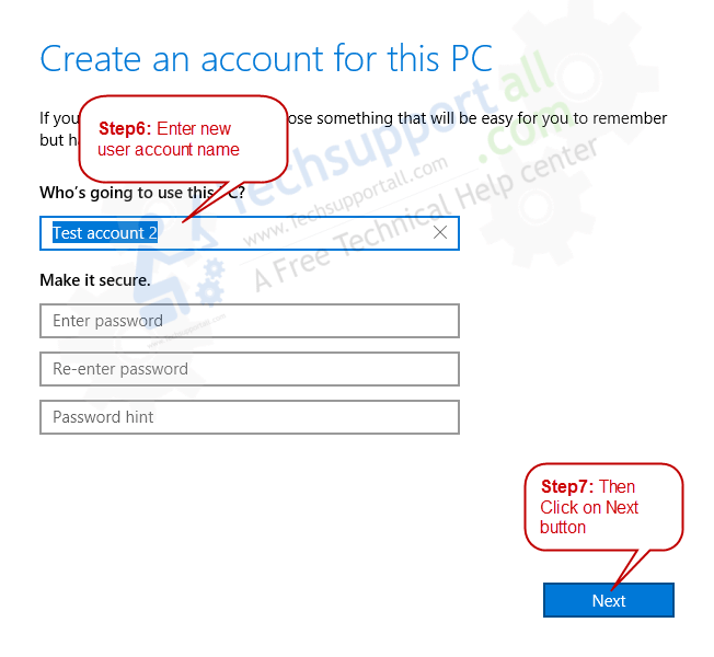 Create a New Local User Account in Windows 10 - Step4