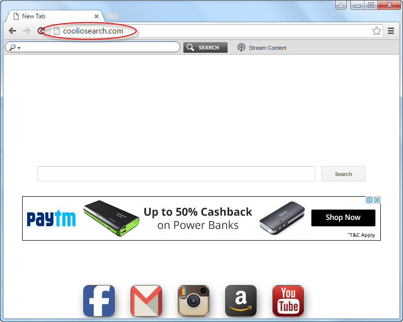 Cooliosearch.com homepage Image