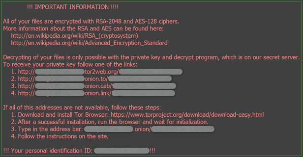 Locky Desktop Message