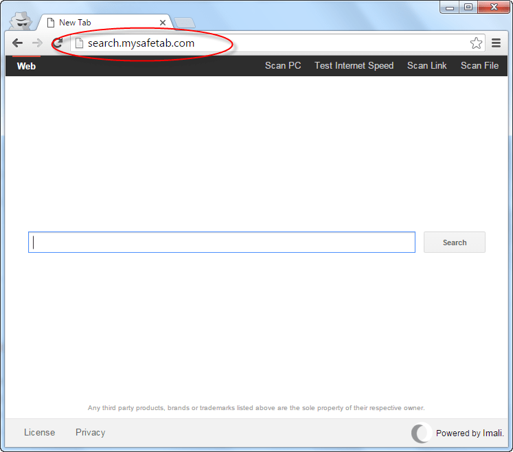 Search.mysafetab.com Homepage Image