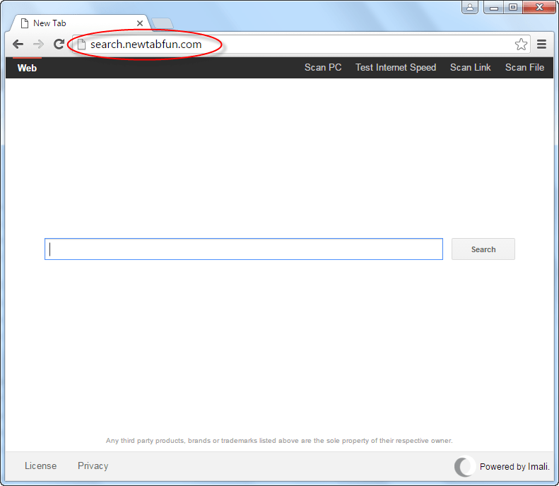 Search.newtabfun.com homepage image
