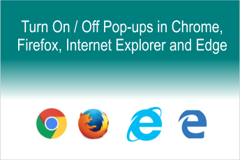 Turn on Off Popups in browsers