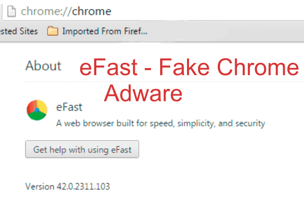 eFast - Fake chrome browser adware