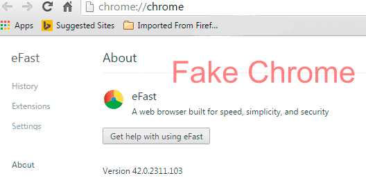 eFast Browser - Fake Chrome