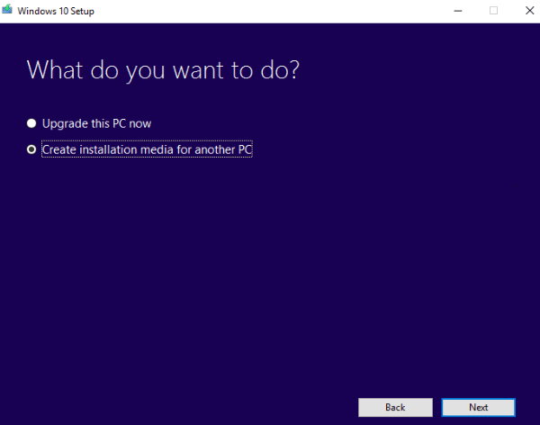 Create bootable windows 10 disk