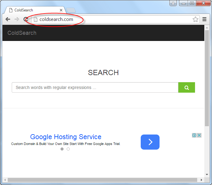 ColdSearch.com Homepage Image