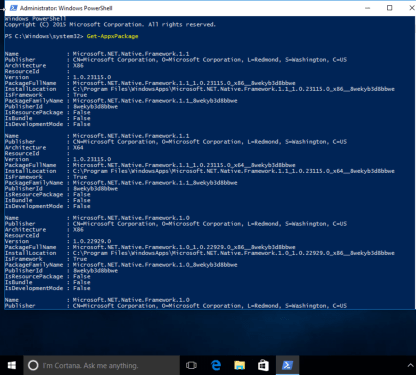 Powershell remove Built in Apps in Win 10