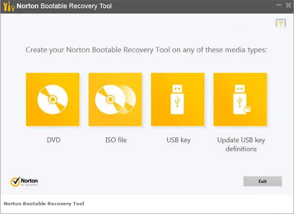 Norton bootable recovery tool
