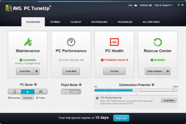 AVG PC Tune Up - Tune up utilities