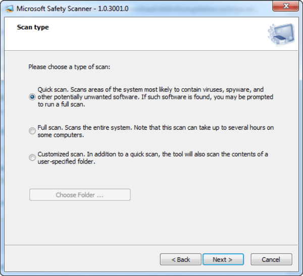 Standalone Microsoft Safety Scanner  -MSERT