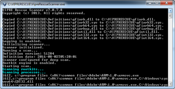 Vipre Rescue Command Line Offline Scanner