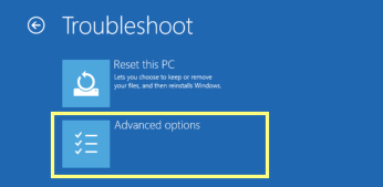 Windows 10 troubleshoot options