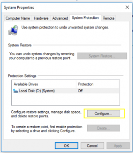 How to Enable System Restore Point in Windows 10 - TSA