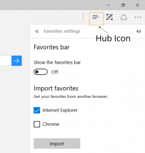 Import Bookmarks and Favorites in Edge from other browsers