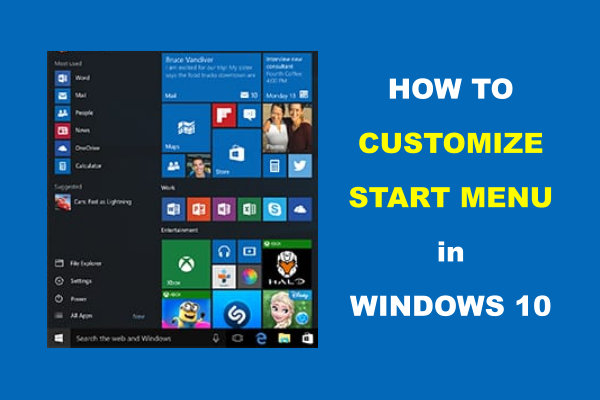 Tips to Customize Start Menu in Windows 10