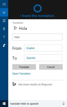 Cortana Translator