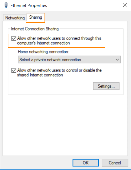 Share Internet Connection in Windows 10