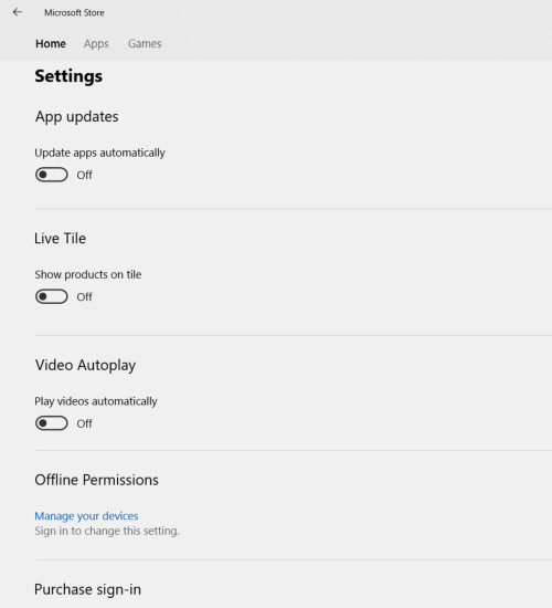 Turn off Auto updates apps from Microsoft Store