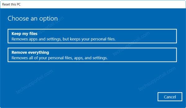 Resetting Windows 10