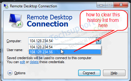 How to Delete a History List in Remote Desktop