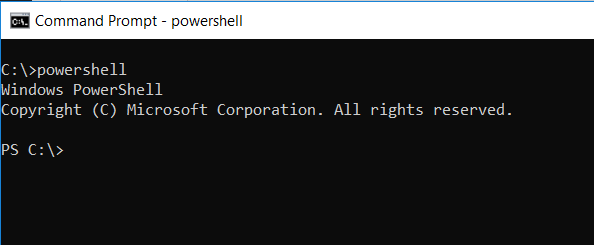 Run Powershell in Command Prompt