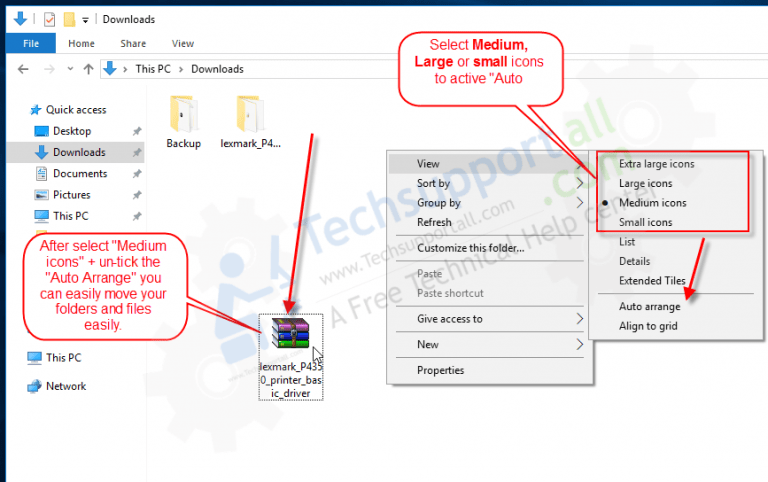 How to manually arrange files in a folder on windows 10 (Disable Auto ...