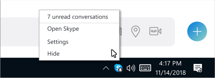 minimize skype