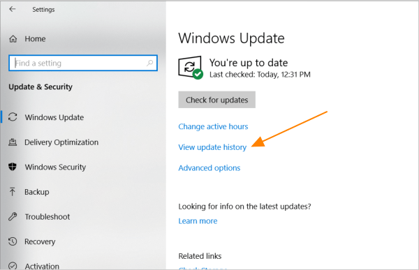 Uninstall Windows 10 updates