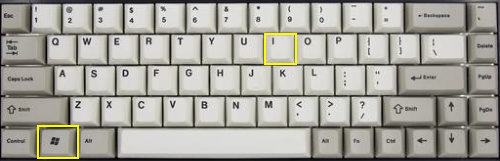 Settings / control panel shortcut key
